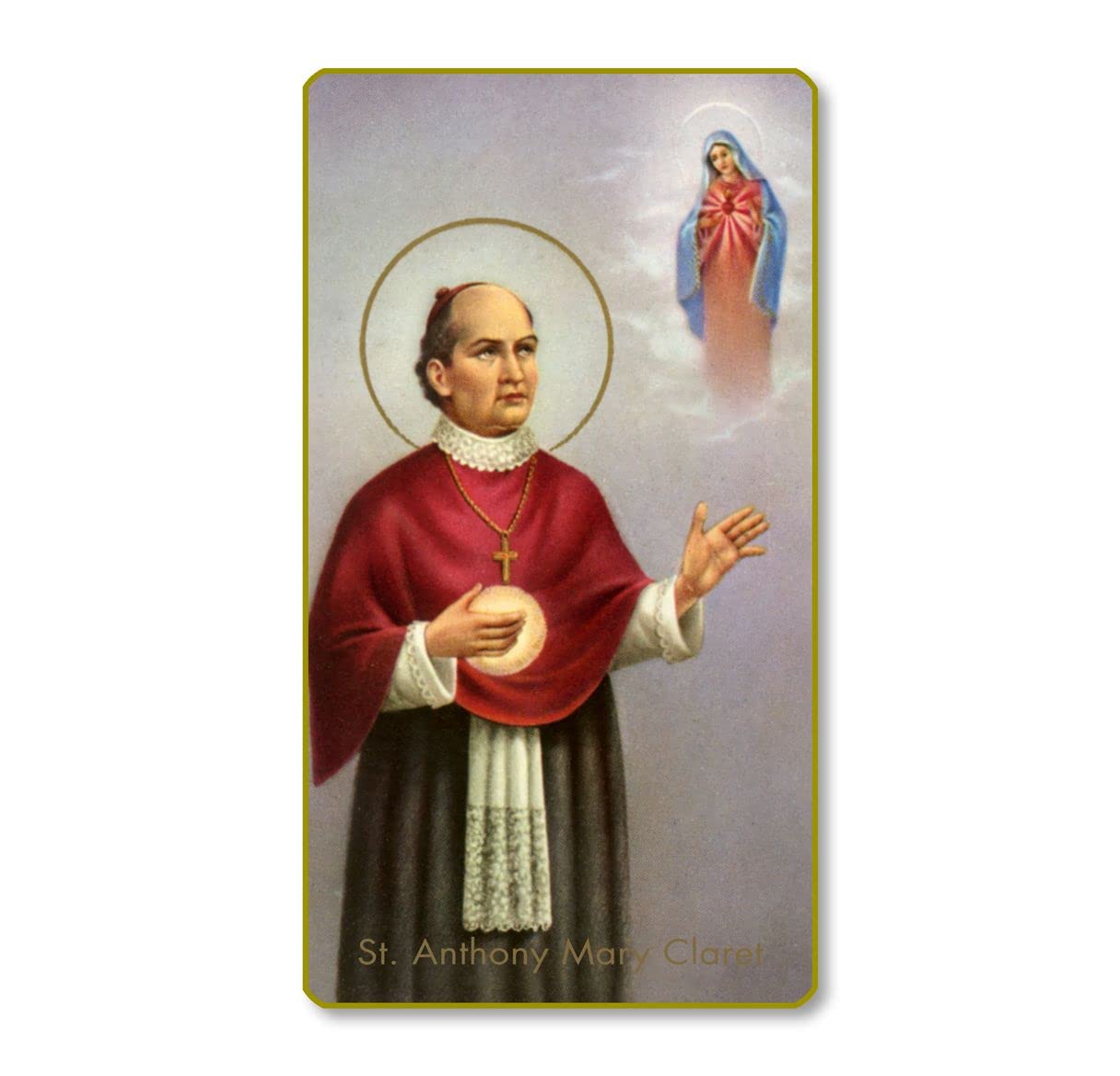 St. Anthony Mary Claret Italian Paper Holy Cards, 2"x4", Blank Back, 100-Pack, # 6072