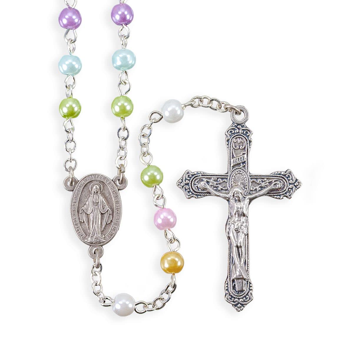 5mm Glass Bead Rosary, Multi Color, # 55539