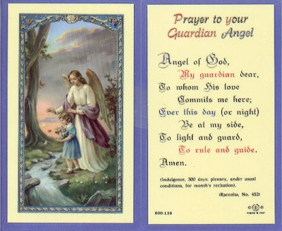 Girl/guardian Angel Laminated Holy Card, 25-Pack, # 99832