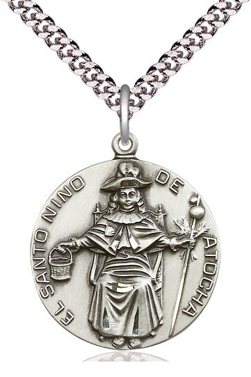 Nino de Atocha Spanish Medal, Fine Pewter, 15/16", Your Choice of Chain, # 17679