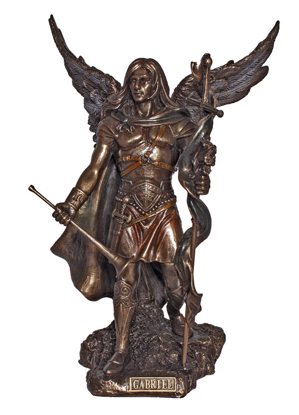 9" St. Gabriel Statue, Cold Cast Bronze, # 8281