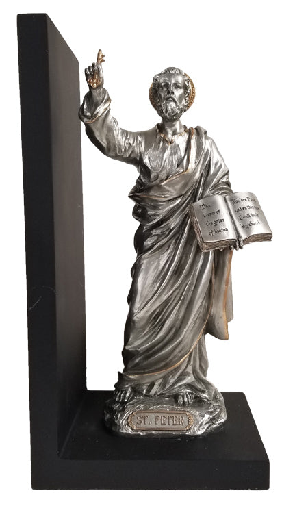 9.5" St. Peter Book End, Pewter Finish, # 8284