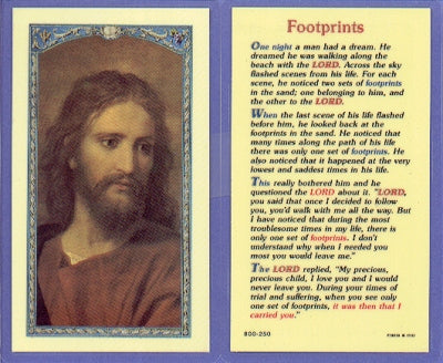 Footprints Laminated Holy Card, 25-Pack, # 99742