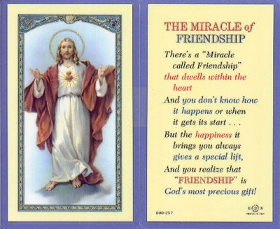Miracle Of Friendship Laminated Holy Card, # 99966