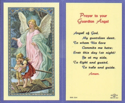 Guardian Angel Laminated Holy Card, # 99827
