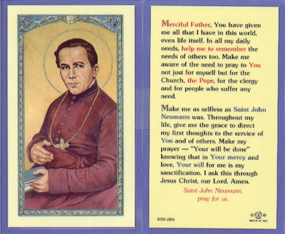 St John Neumann Laminated Holy Card, # 99876