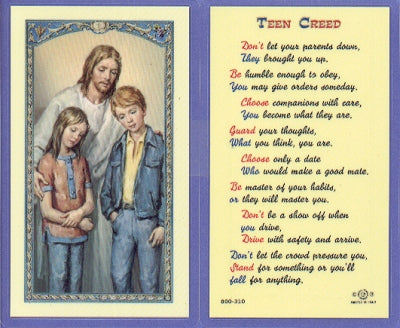 Teen Creed Laminated Holy Card, # 59023