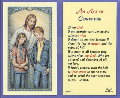 Act Of Contrition Laminated Holy Card, # 59024