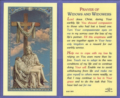 Widows And Widowers Laminated Holy Card, # 59082