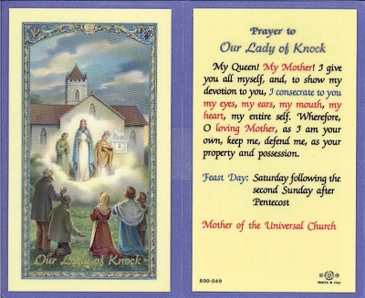 Lady Of Knock Laminated Holy Card, # 99799