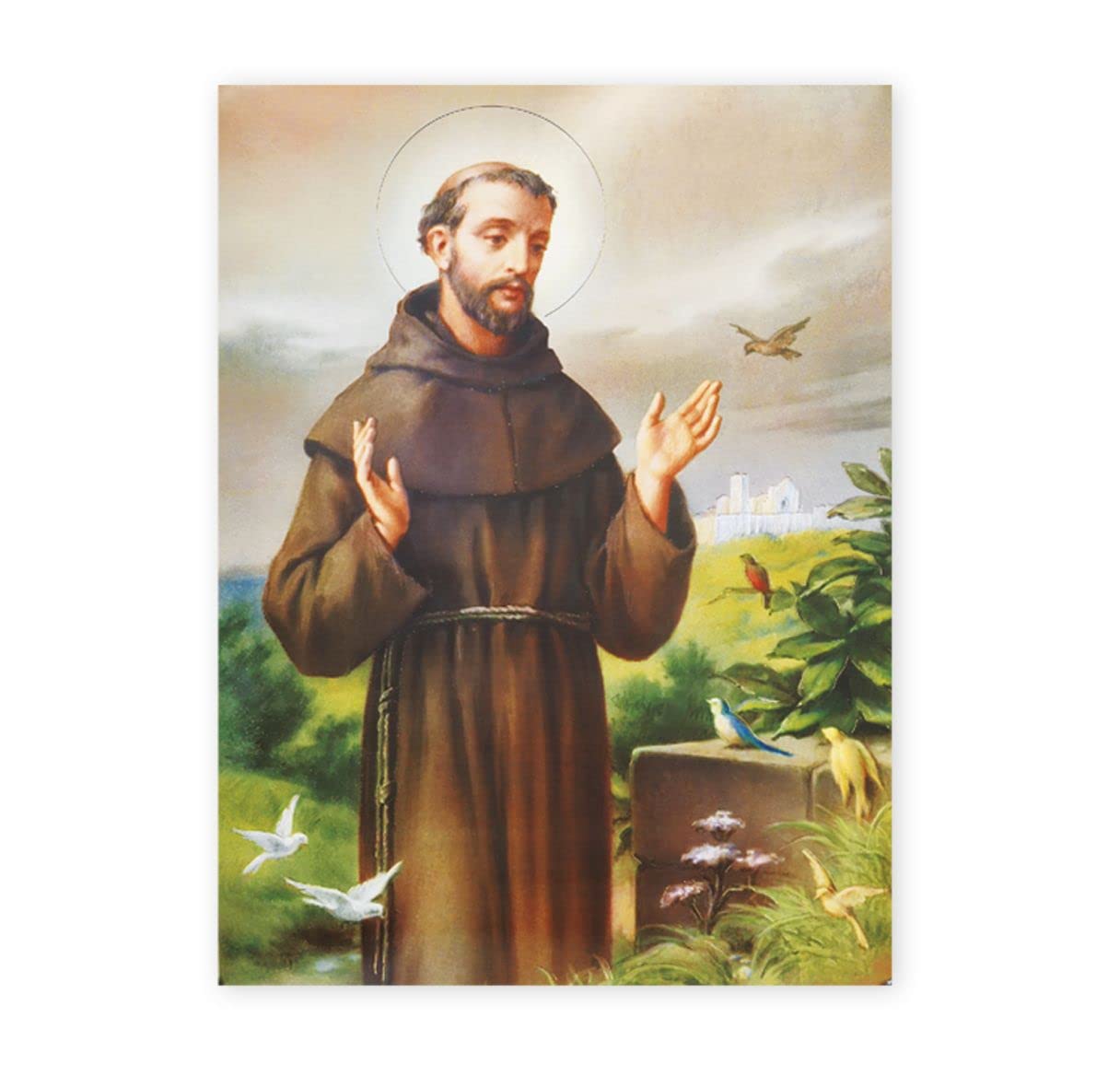 19" x 27" Poster of St. Francis of Assisi, Italian gold embossed, #, 98464