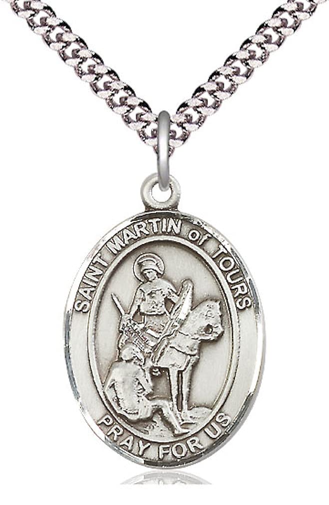 St. Martin of Tours Medal in Fine Pewter, 1" tall, Your Choice of Chain, # 5471
