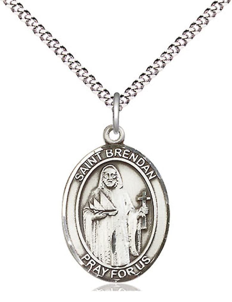 St. Brendan the Navigator Medal in Fine Pewter, 3/4" tall, Your Choice of Chain # 16979