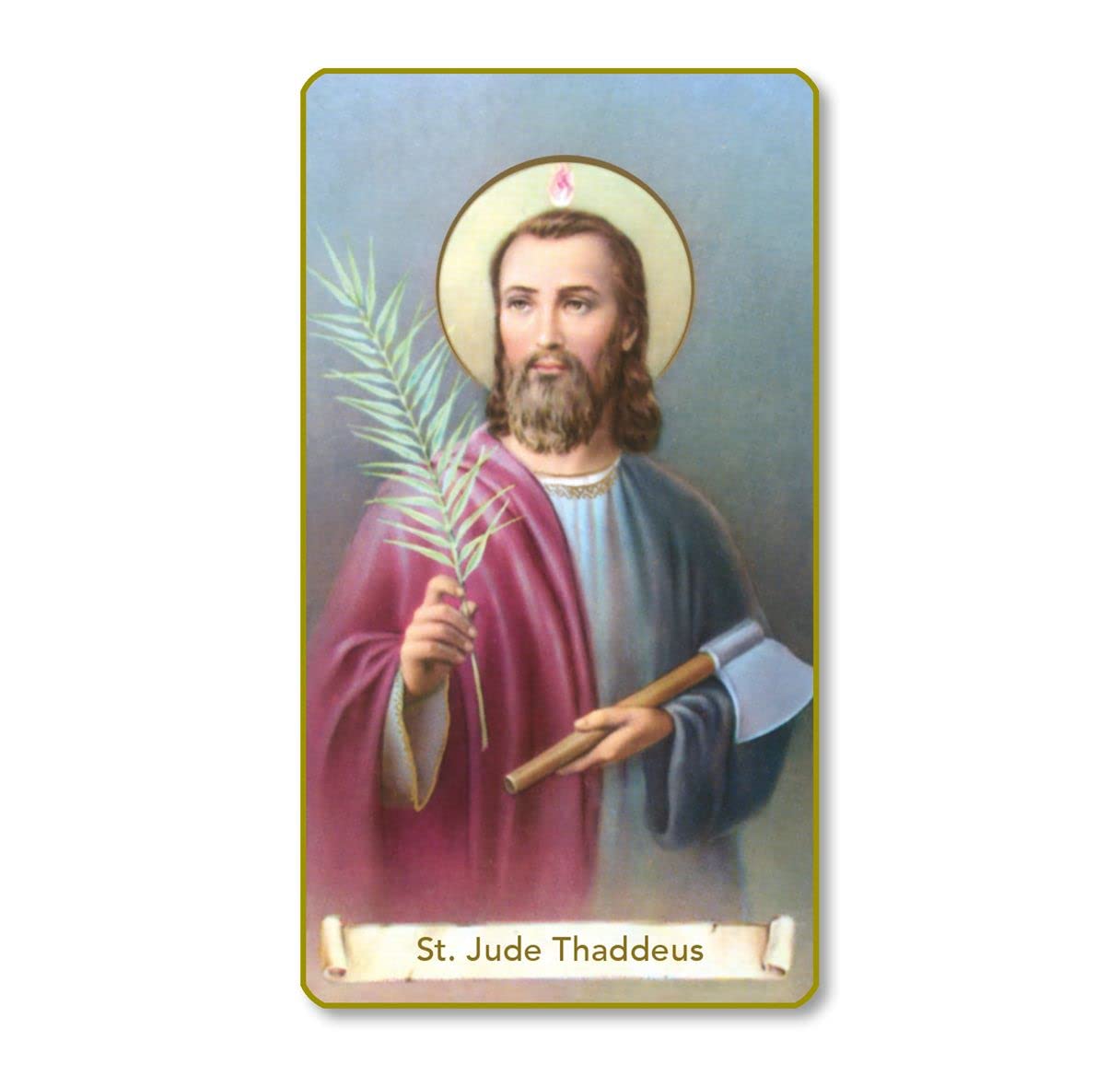 St. Jude Thaddeus Italian Paper Holy Cards, 2"x4", Blank Back, 100-Pack, # 6096