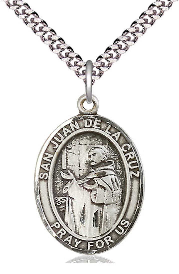 San Juan de la Cruz Medal in Fine Pewter, 3/4" tall, Your Choice of Chain, # 5718