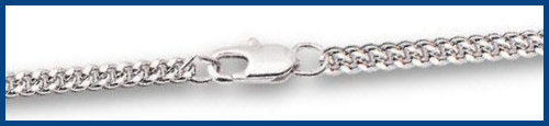27" Curb Chain, 2.85mm wide, w/Clasp, Heavy Rhodium Plated, # 8740