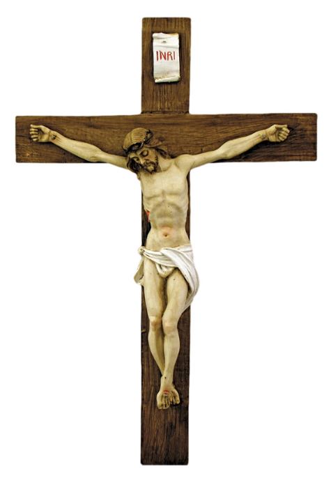 15" Alabaster Crucifix, Made in Italy,, Full Color, 8758
