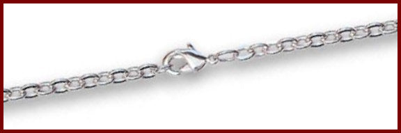 24" Heavy Flat Cable Chain, 3.9mm wide, Heavy Rhodium Plate, # 8802