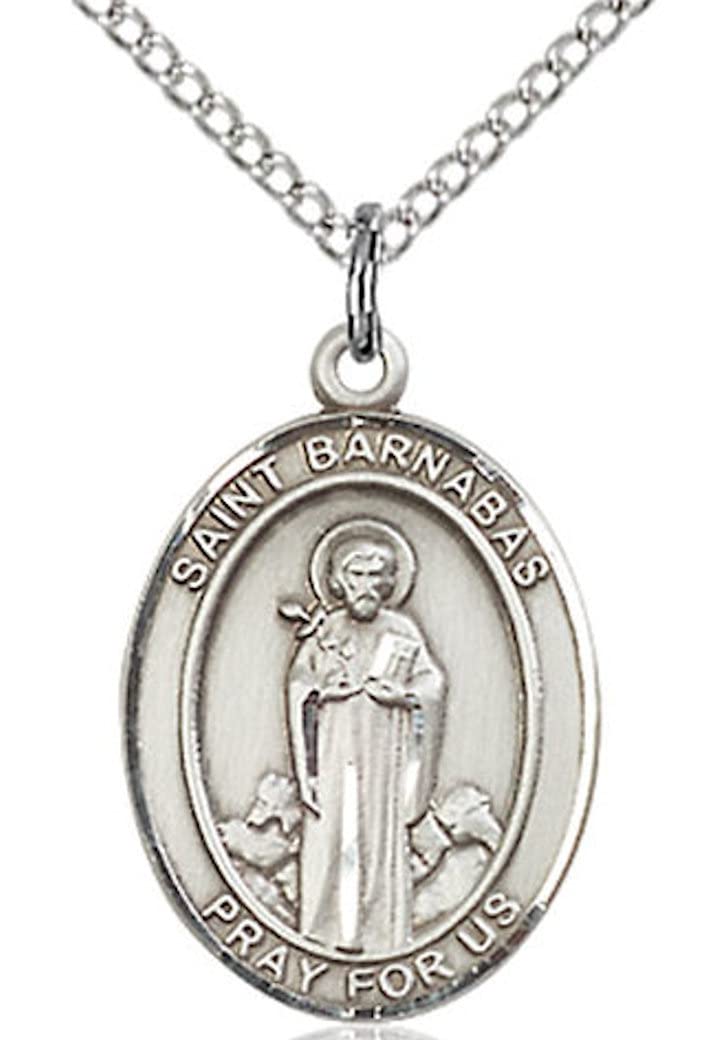 St. Barnabus Medal in Fine Pewter, 3/4" tall, Your Choice of Chain # 16966