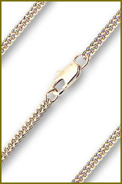 30" Heavy Hamilton Gold Plated Curb Chain, 2.1mm wide, # 8894