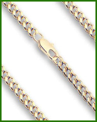 18" Heavy Hamilton Gold Plated Curb Chain, 3.65mm wide, # 8923