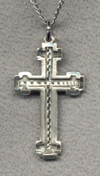 1" Center Engraved Sterling Cross, Your Choice of Chain, # 8925