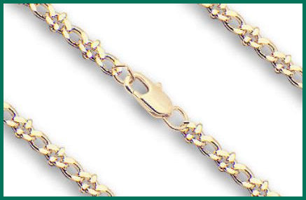 27" Heavy Hamilton Gold Plated Crab Chain, 3.05mm Wide, # 8945