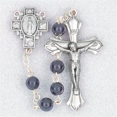 6mm Natural Stone Rosary, Hematite, # 89458