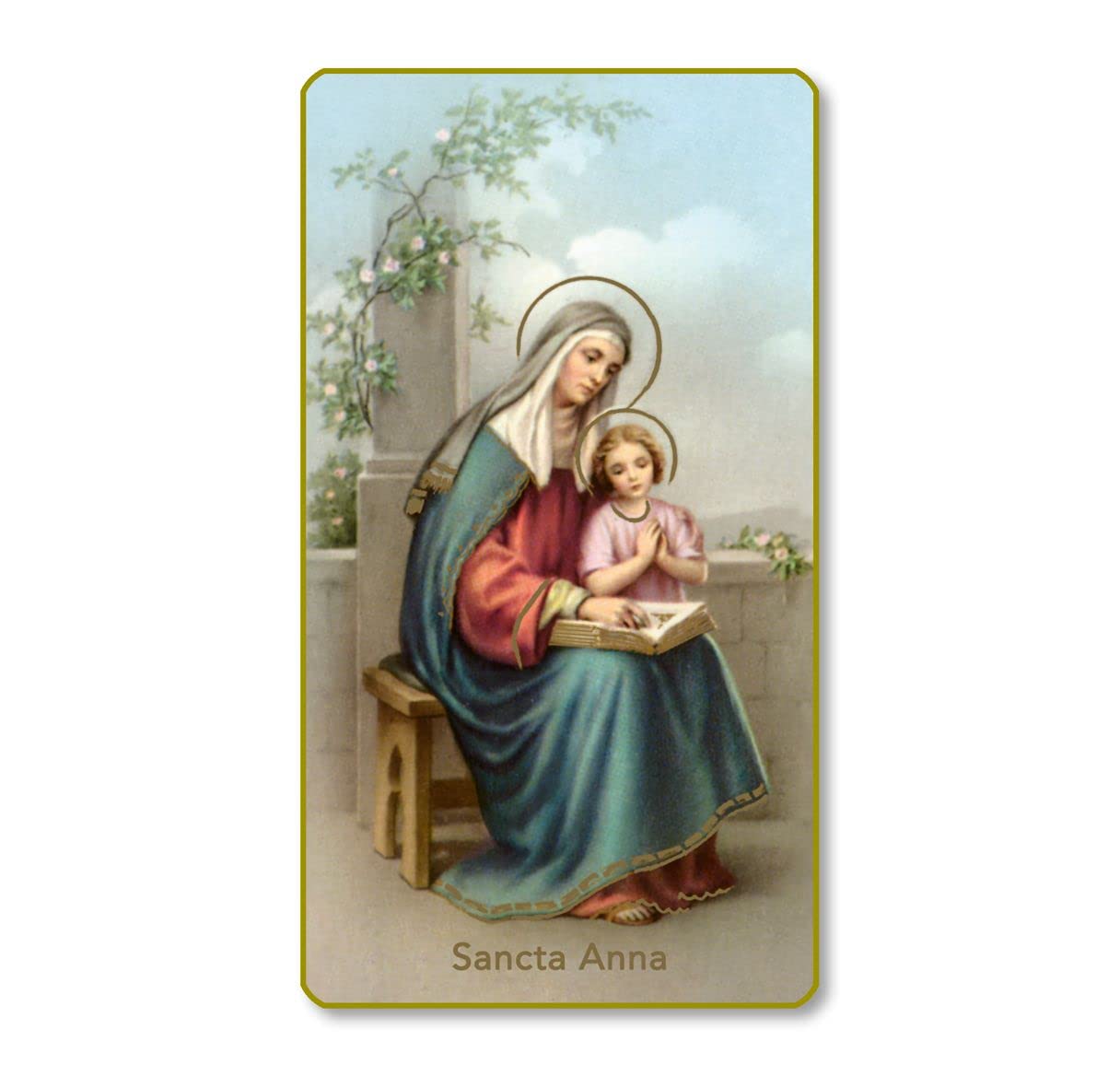 St. Anne Italian Paper Holy Cards, 2"x4", Blank Back, 100-Pack, # 6015