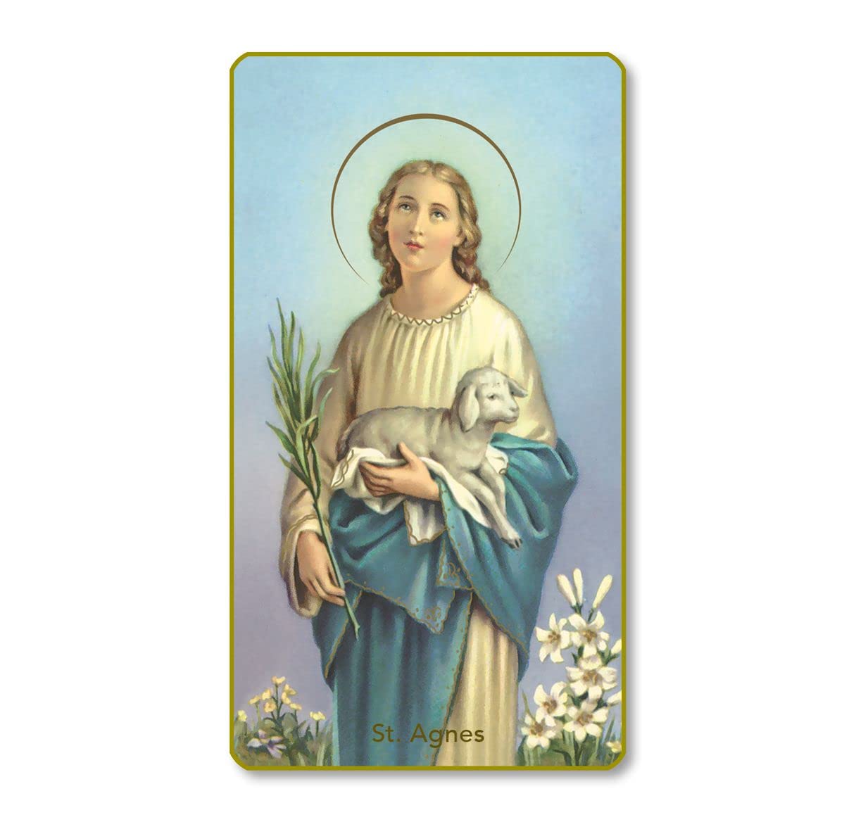 St. Agnes Italian Paper Holy Cards, 2"x4", Blank Back, 100-Pack, # 6087
