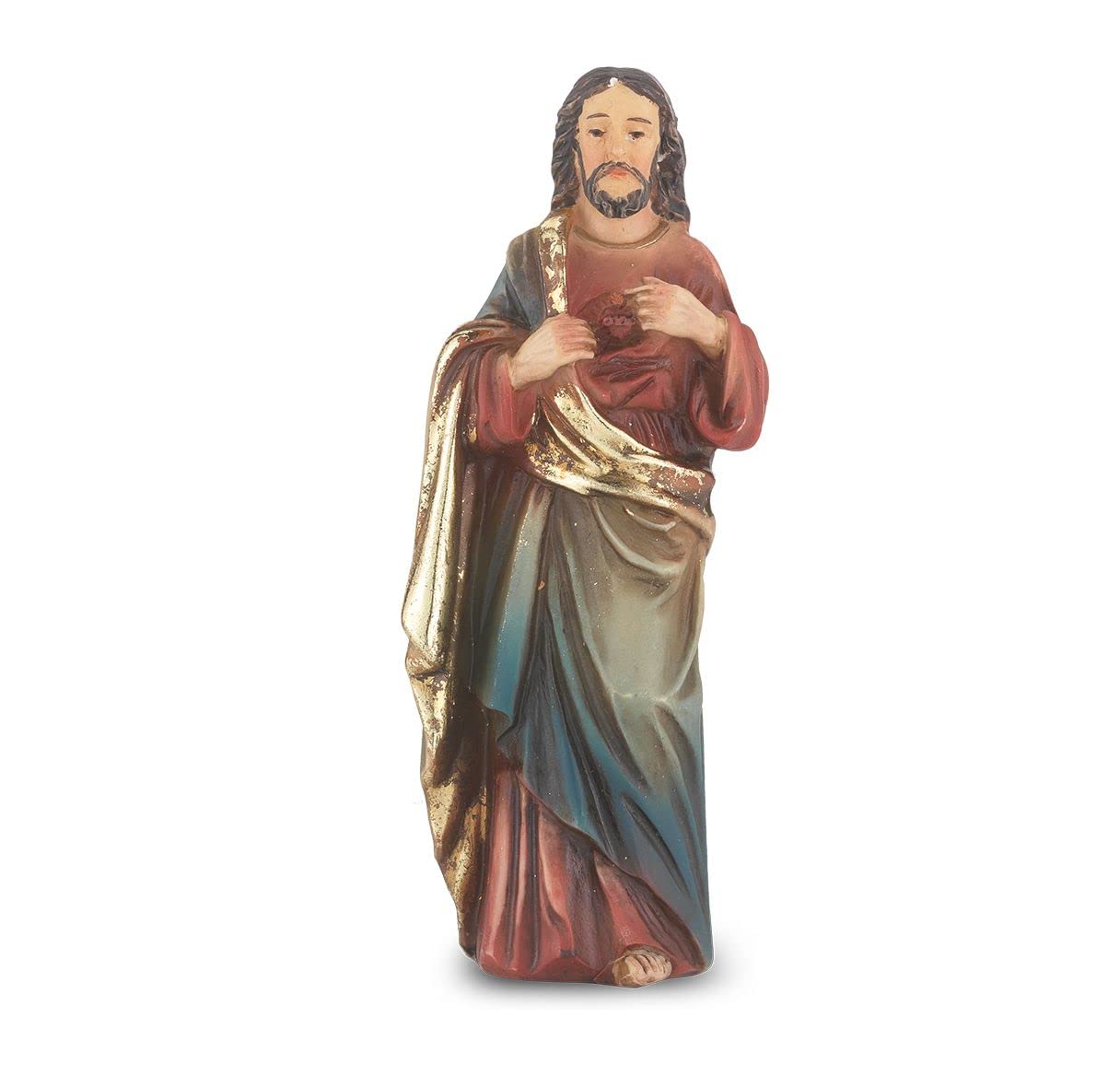 4" Full Color Resin Statue, Sacred Heart, # 65365