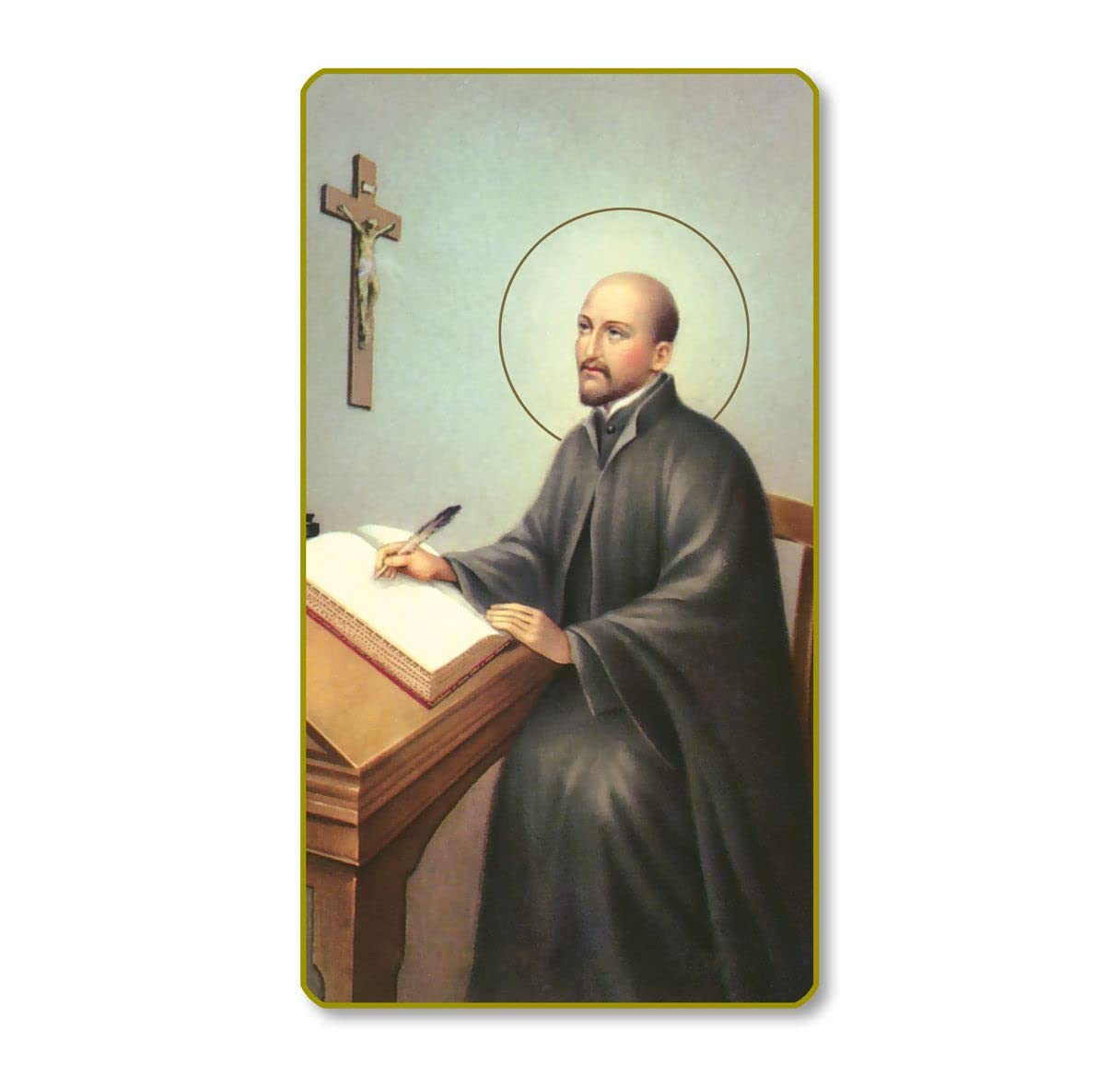 St. Ignatius Loyola Italian Paper Holy Cards, 2"x4", Blank Back, 100-Pack, # 6017