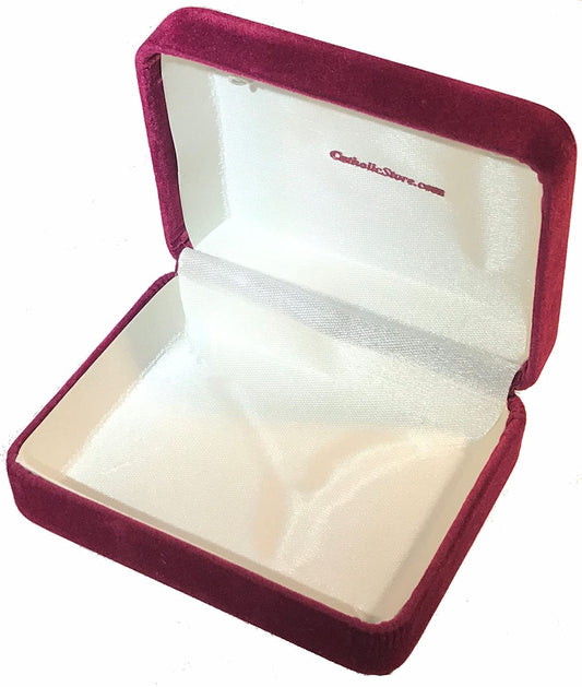 Miraculous Medal Rosary, 7mm Tin Cut Blue Beads, Pewter Center and 1-7/8" Crucifix