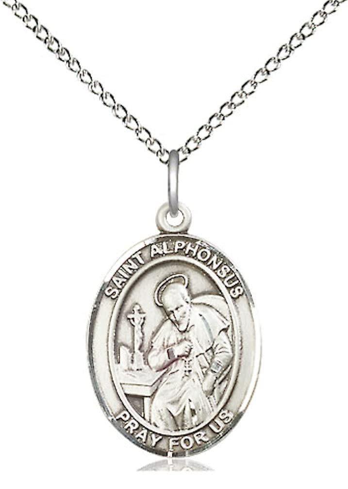 St. Alphonsus Liguori Medal in Fine Pewter, 3/4" tall, Your Choice of Chain, # 5736