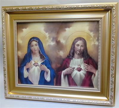 Gold Finish Frame, 11.5" X 13.5", Sacred Hearts, # 90383