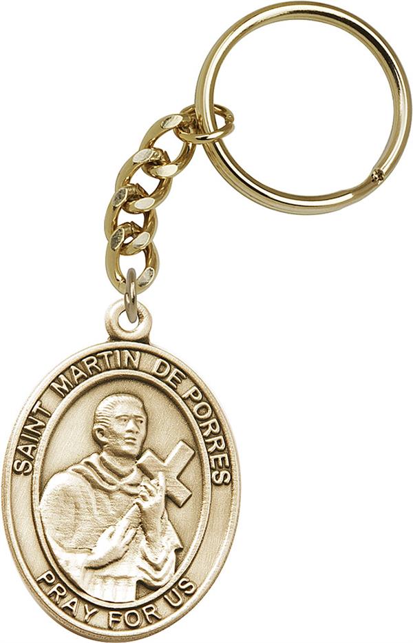 Keychain, Gold Oxide St. Martin de Porres, # 9051