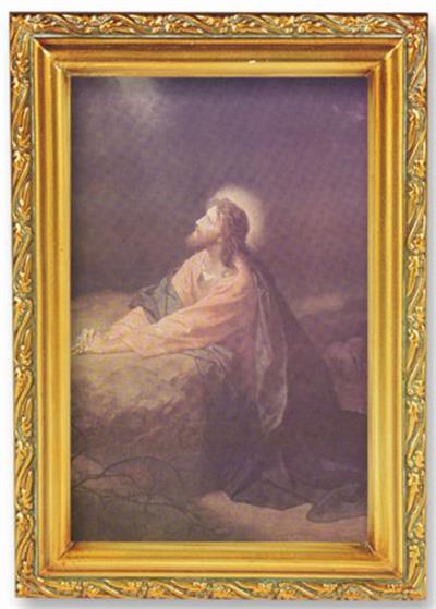 Antique Gold Frame, 5.75"x7.25" overall, Under Glass, Gethsemane, # 90821