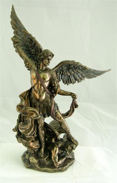 Saint Michael Bronzed Resin Statue 10", 92056