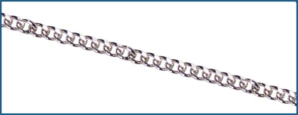 2.15mm Sterling Silver Endless Curb Chain, Rhodium Finish, 24", # 9248