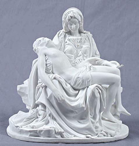 Pieta Statue in White Resin, 6.25", 92064
