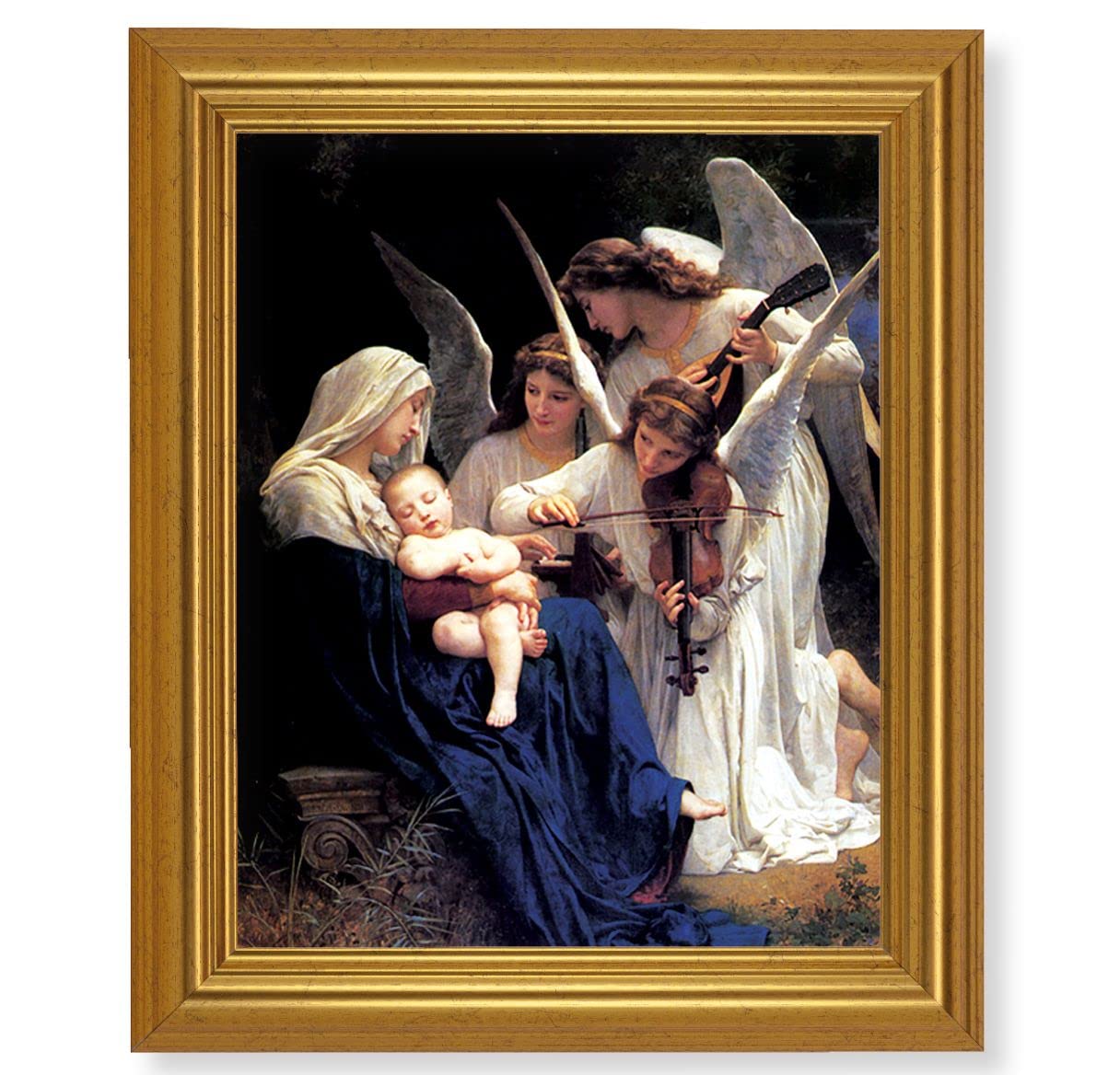 Bouguereau: Heavenly Melody, 10"x12" Gold-Leaf Finished Classic Frame, Italian Print on Artboard # 27270