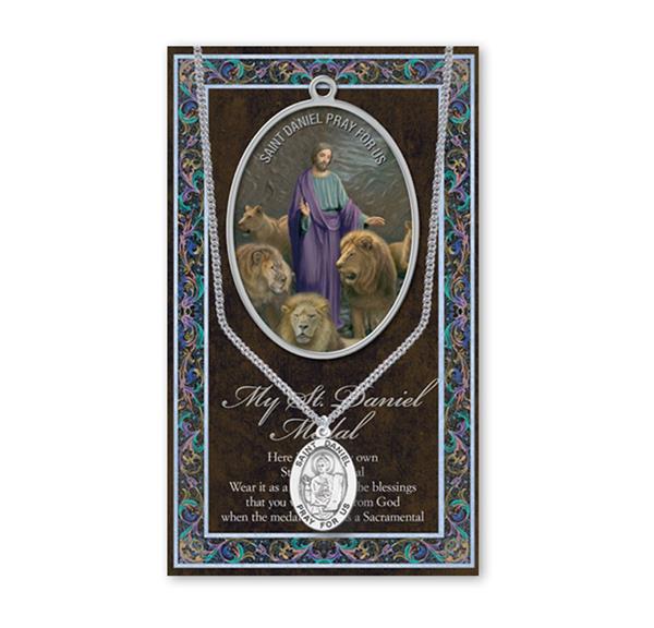 St. Daniel Biography and Folding Picture Card with a Medal & Chain # 93122