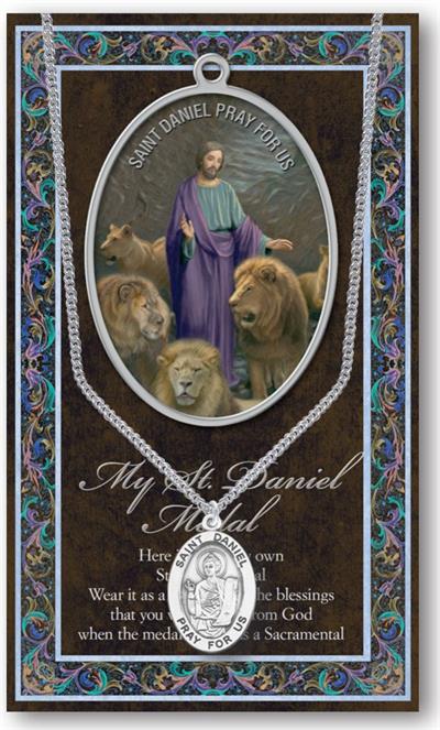 15/16" Pewter Medal with Folding Prayer Card, St. Daniel, # 93122