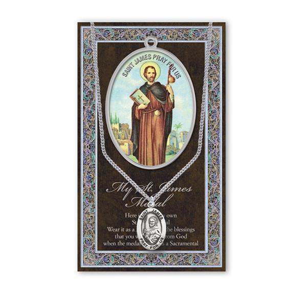 St. James The Greater Biography and Folding Picture Card with a Medal & Chain # 93135
