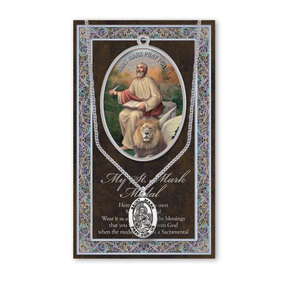 St. Mark Biography and Folding Picture Card with a Medal & Chain # 93143