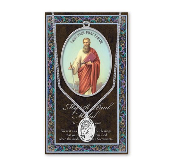 St. Paul Biography and Folding Picture Card with a Medal & Chain # 93147