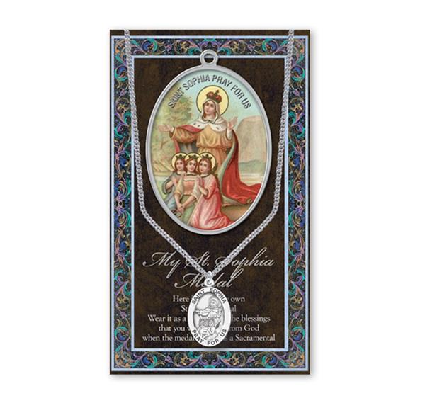 St. Sophia Biography and Folding Picture Card with a Medal & Chain # 93154