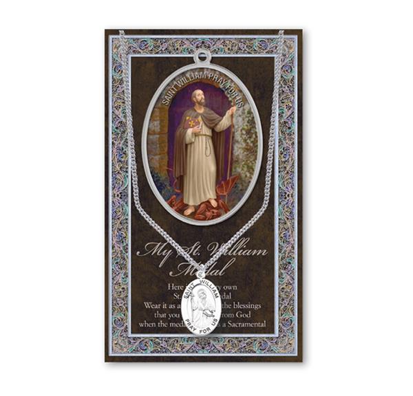 St. William Biography and Folding Picture Card with a Medal & Chain # 93162