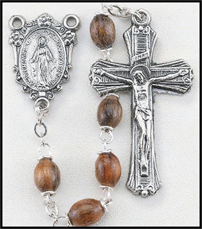 7mm Walnut Bead Rosary, # 93221