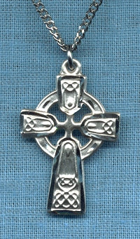 1" Celtic Cross, Sterling Silver, Your Choice of Chain, # 9335